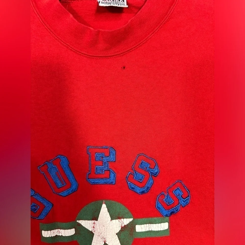 Vintage Guess USA red crew neck t-shirt size L - Picture 2 of 7